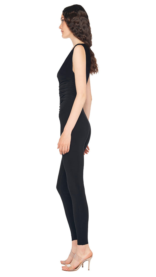 Norma Kamali TARA SHIRRED FRONT CATSUIT