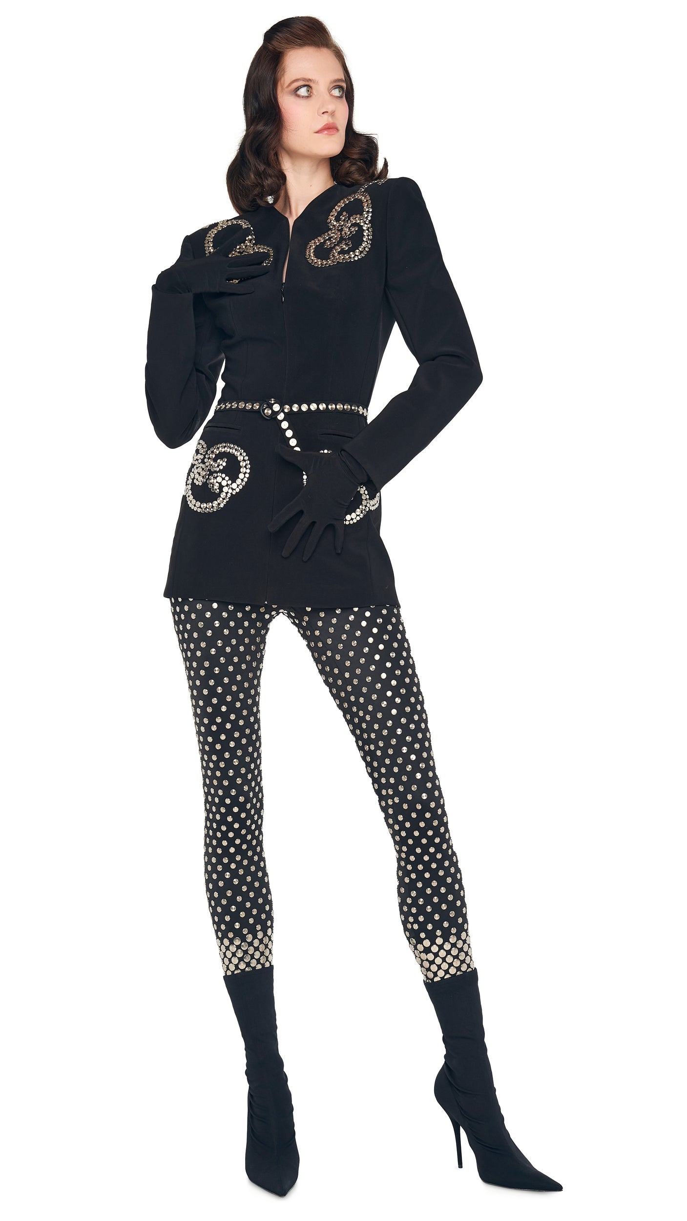 Norma Kamali LS V NECK ZIP FRONT JACKET