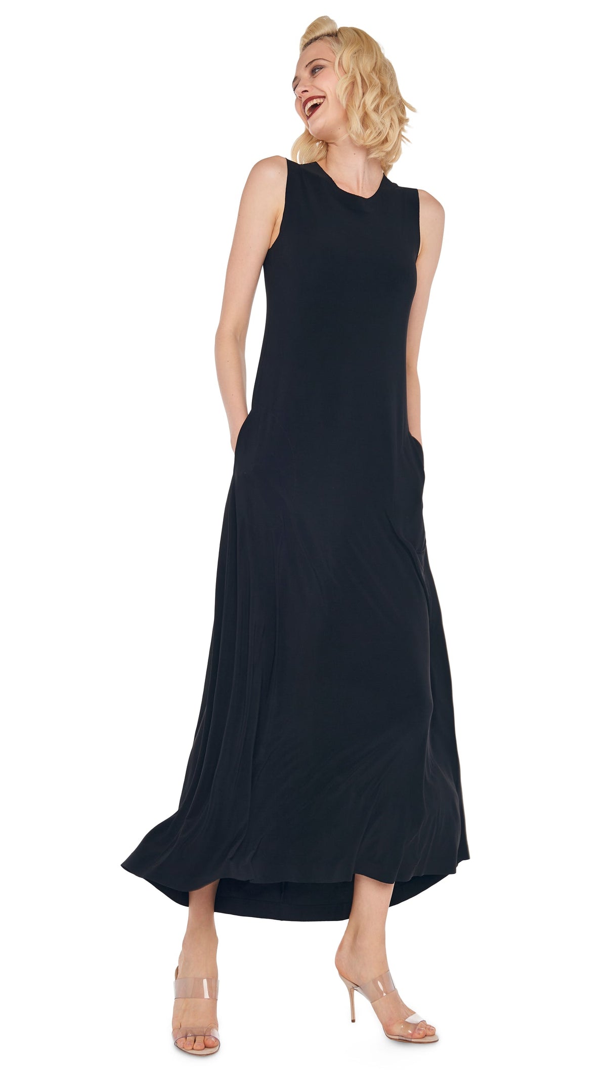 Norma Kamali SLEEVELESS LONG SWING DRESS