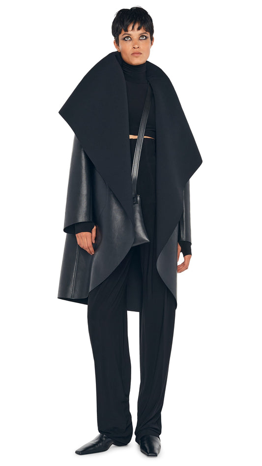 Norma Kamali SHAWL COLLAR COAT REVERSIBLE