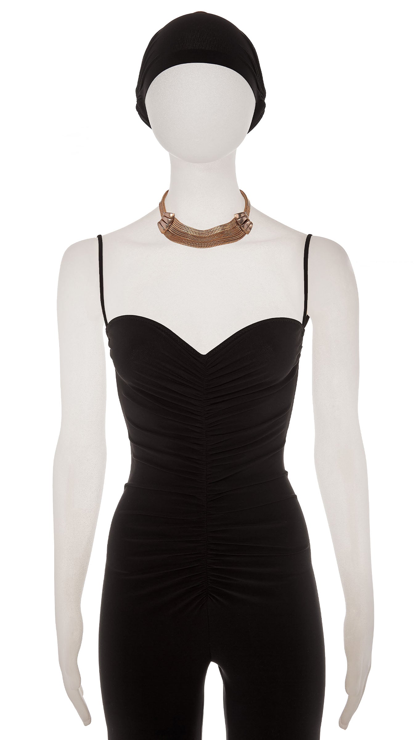 Norma Kamali BRASS TIERED CHOKER WITH DETAIL