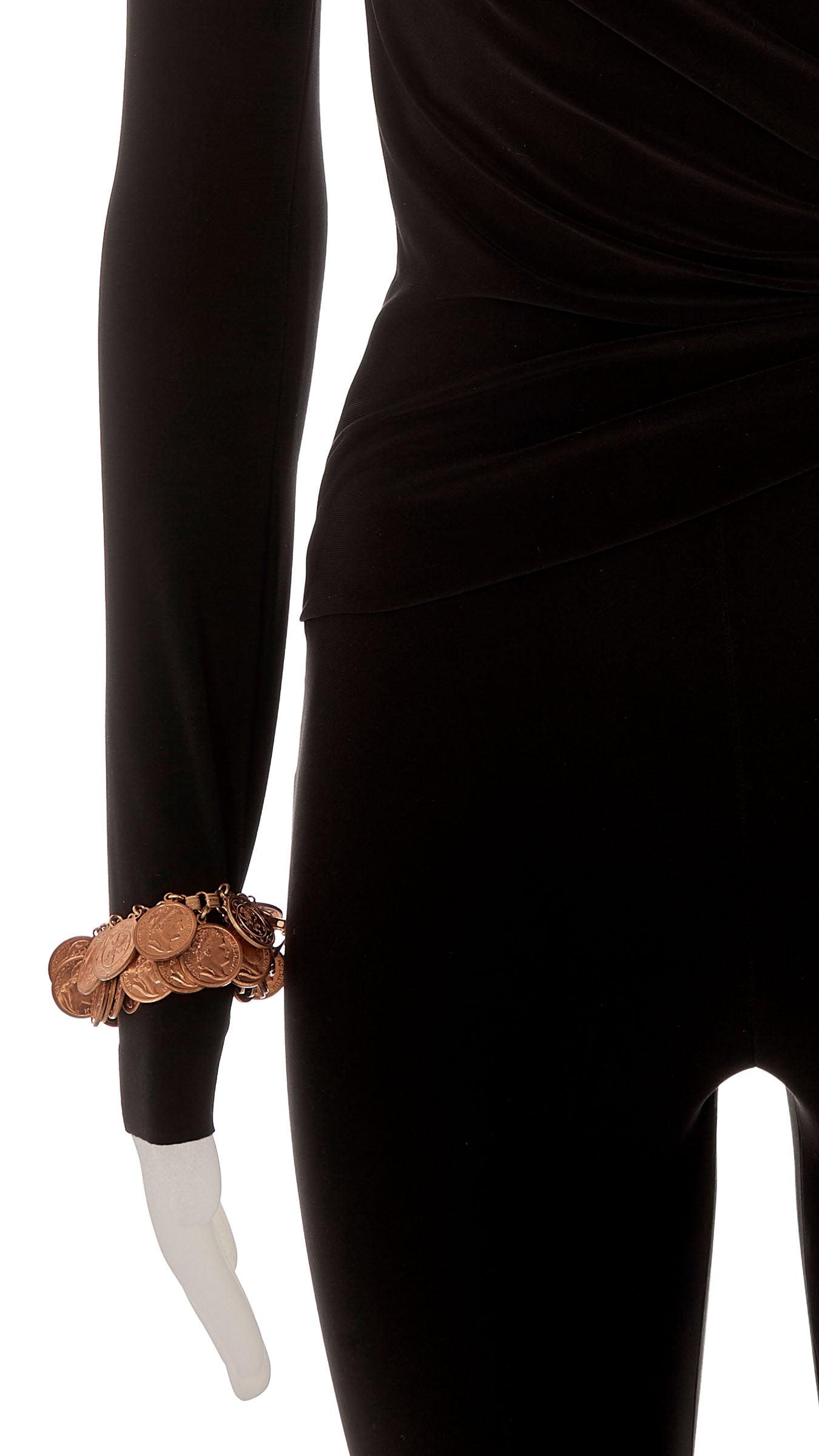 Norma Kamali COIN LAYERED NECKLACE AND BRACELET SET