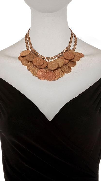 Norma Kamali COIN LAYERED NECKLACE AND BRACELET SET