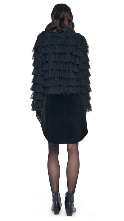 Norma Kamali OVERSIZED ALL OVER RUFFLE JACKET