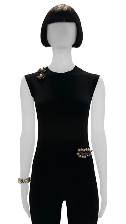 Norma Kamali EISENBERG STONE/PEARL BROOCH SET