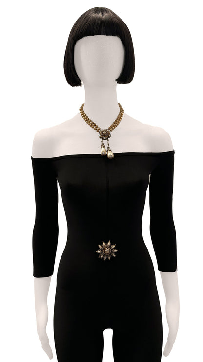 Norma Kamali MIRIAM HASKELL BEADED BROOCH