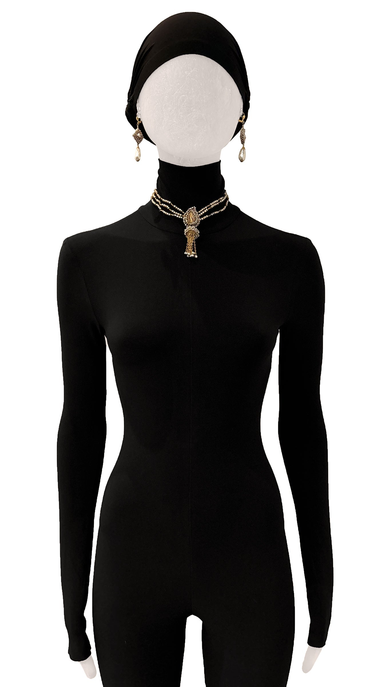 Norma Kamali MIRIAM HASKELL BEADED EARRINGS AND DROP NECKLACE SET