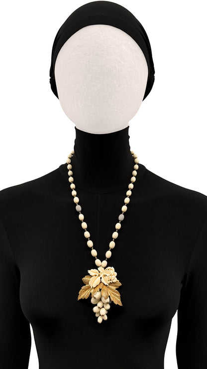 Norma Kamali MIRIAM HASKELL BEADED PENDANT NECKLACE