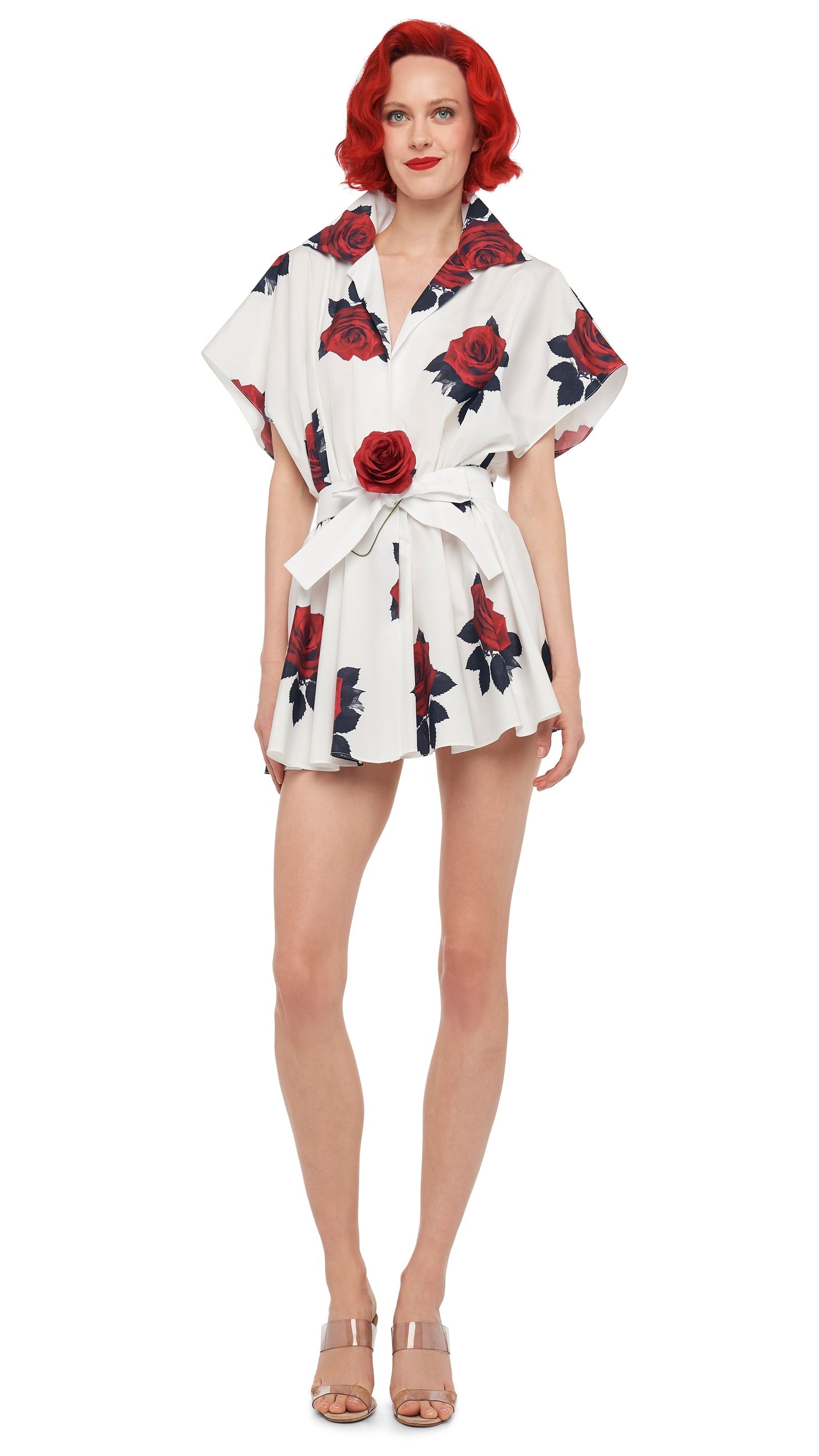 Norma Kamali SUPER OS SLEEVELESS BF NK SHIRT FLARED MINI DRESS