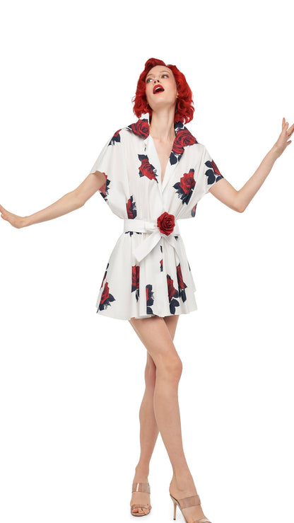 Norma Kamali SUPER OS SLEEVELESS BF NK SHIRT FLARED MINI DRESS