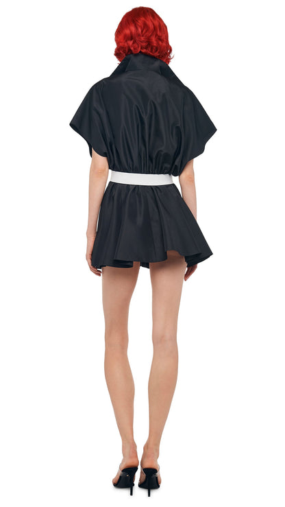 Norma Kamali SUPER OS SLEEVELESS BF NK SHIRT FLARED MINI DRESS