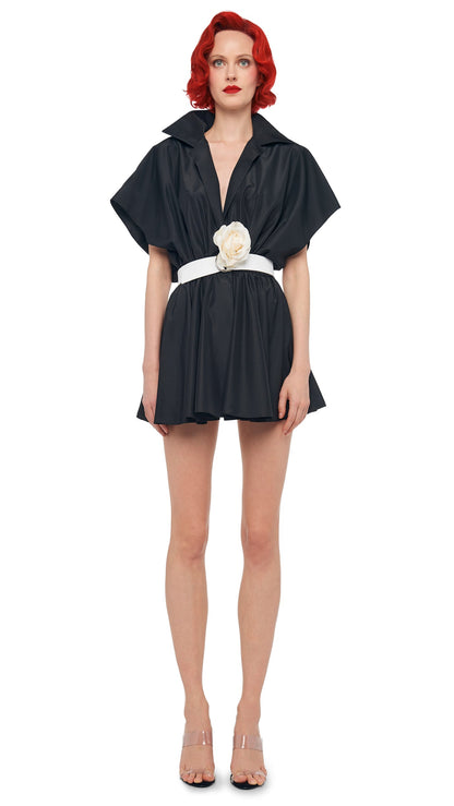 Norma Kamali SUPER OS SLEEVELESS BF NK SHIRT FLARED MINI DRESS