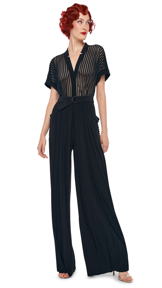Norma Kamali GERALYN SHORT SLEEVE JUMPSUIT