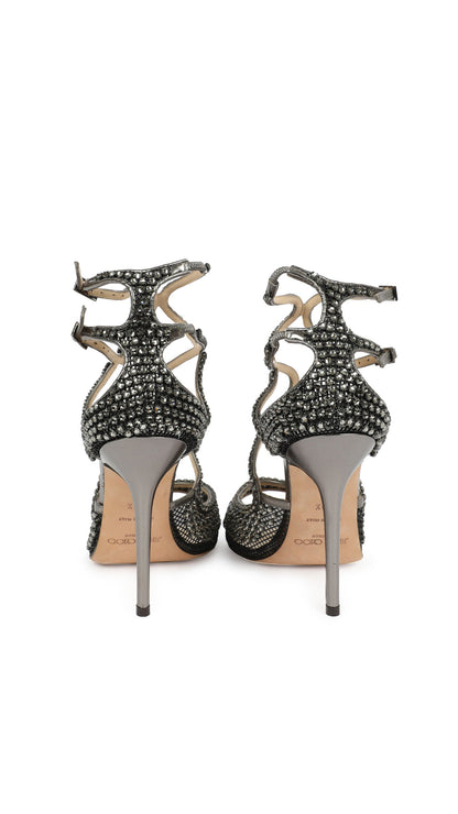 Norma Kamali JIMMY CHOO RHINESTONE STRAPPY SANDAL