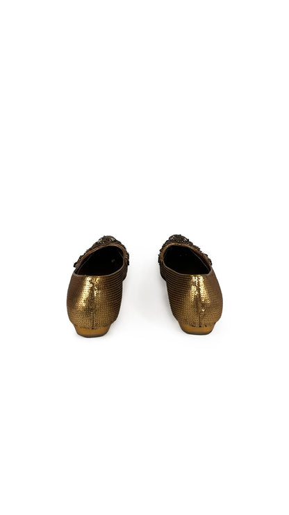 Norma Kamali PRADA SEQUIN FLATS W/ FLOWERS