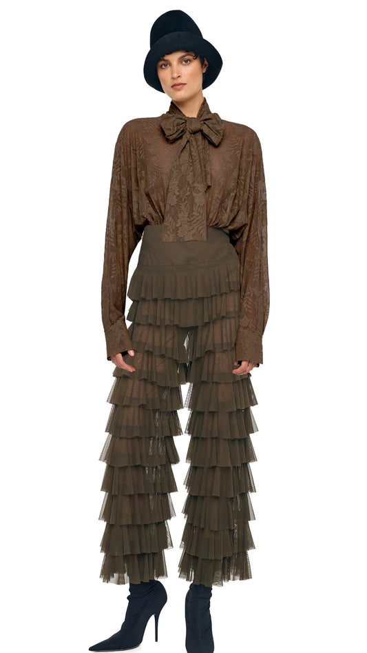 Norma Kamali SUPER OVERSIZED BF NK SHIRT BODYSUIT W/ BOW